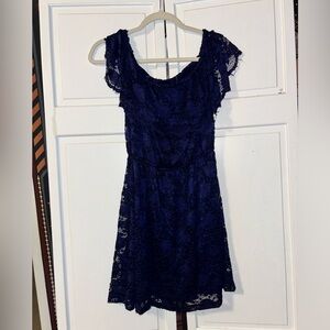 Dark Blue Seashell Lace Dress Size L